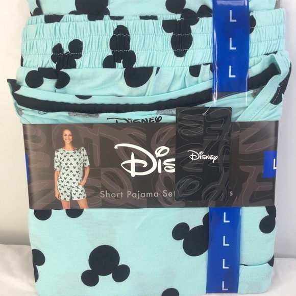 New Disney Mickey Short Pj Lounge Set with Pockets 2-Pc LARGE - Picture 4 of 9